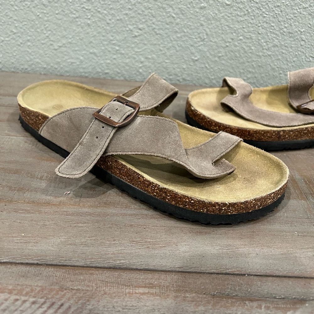 New Ecsa Suade Women’s Cork Sandals Size 10 - Picture 6 of 6